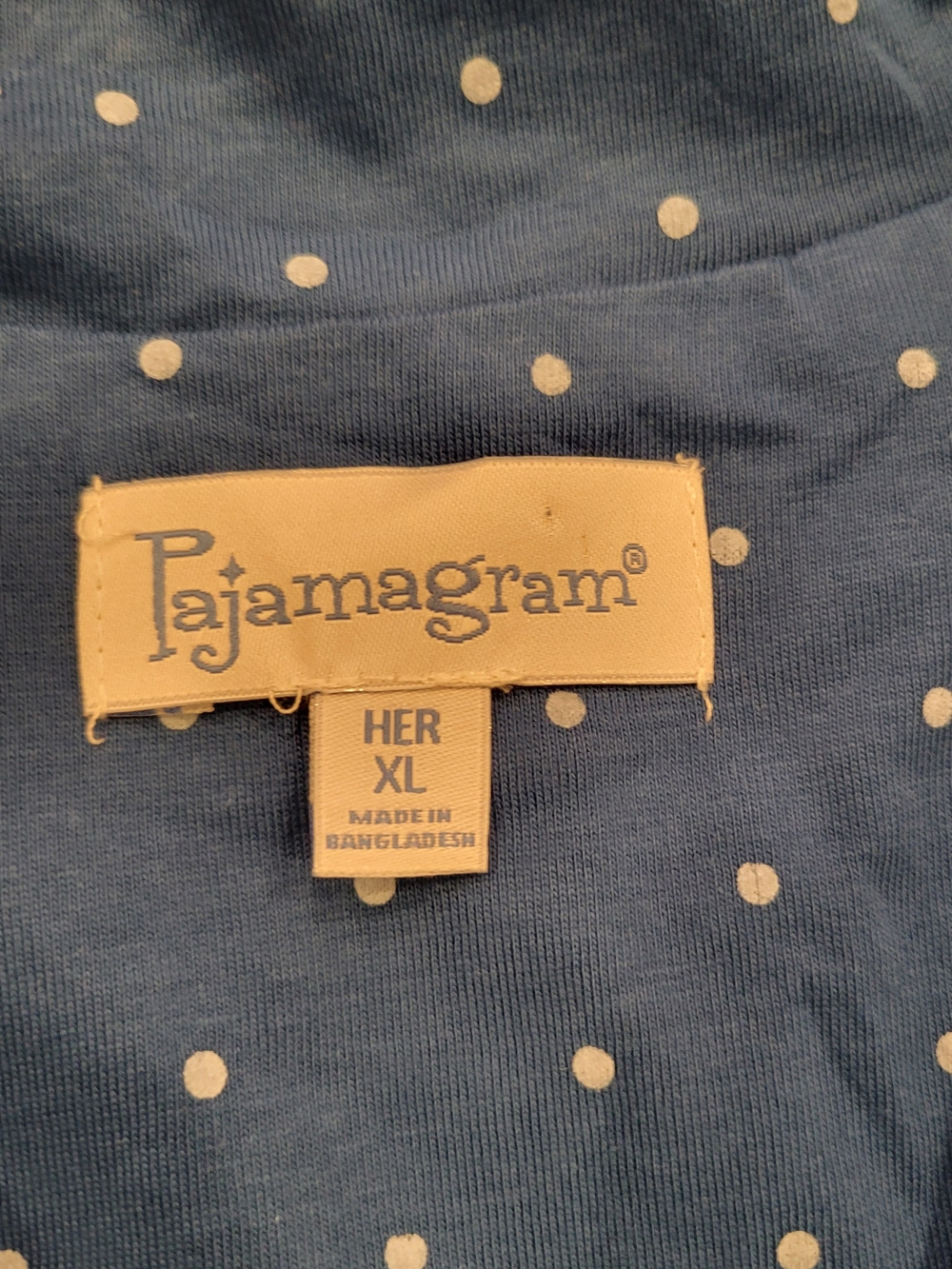 Women's Blue Polka Dot Pajama Set with Contrast Piping - Picture 2 of 8